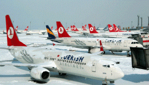 North Cyprus News - Istanbul airport in snow