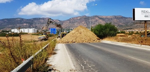 North Cyprus News - Roadworks on Nicosia-Kyrenia Main Road