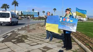 North Cyprus News - Ukrainians Demo against Russia - 1