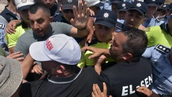 Police confront El-Sen workers - Meric substation