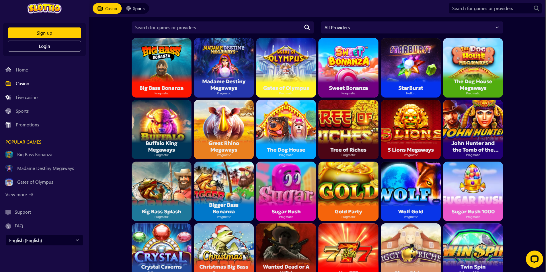 Slottio Casino Games