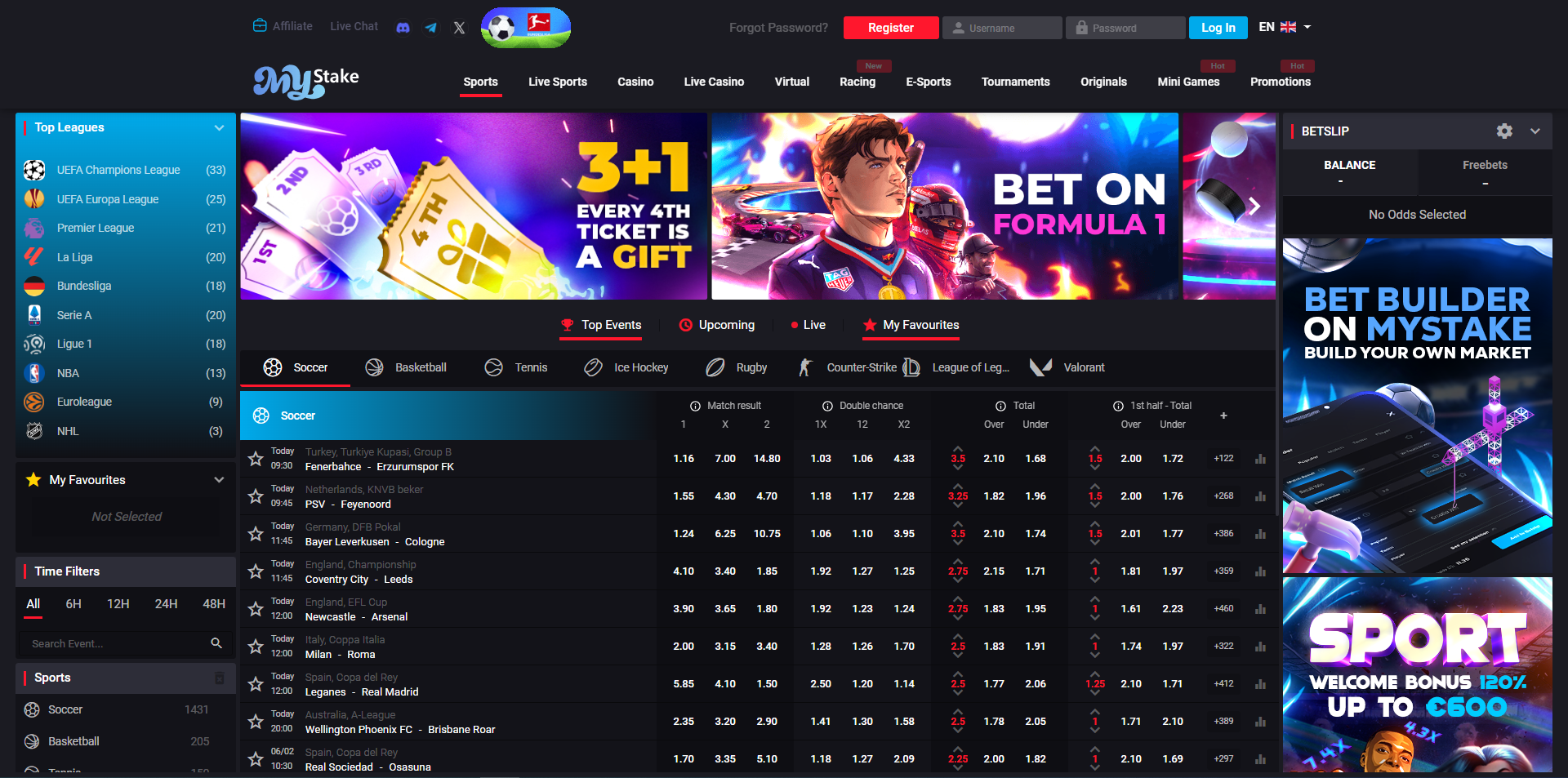 mystake sports betting page