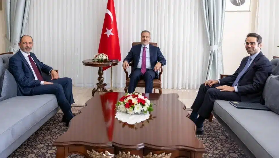 Photo of Turkish FM and TRNC People's party leader meeting